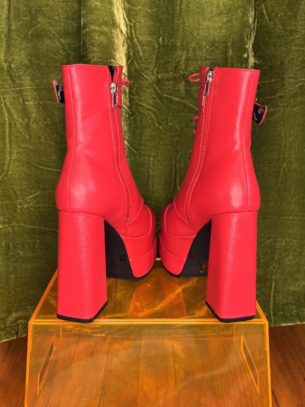 LAMODA - Brand New Famous Friend Platform RED Ankle Boots (Size 7) - Picture 3 of 5